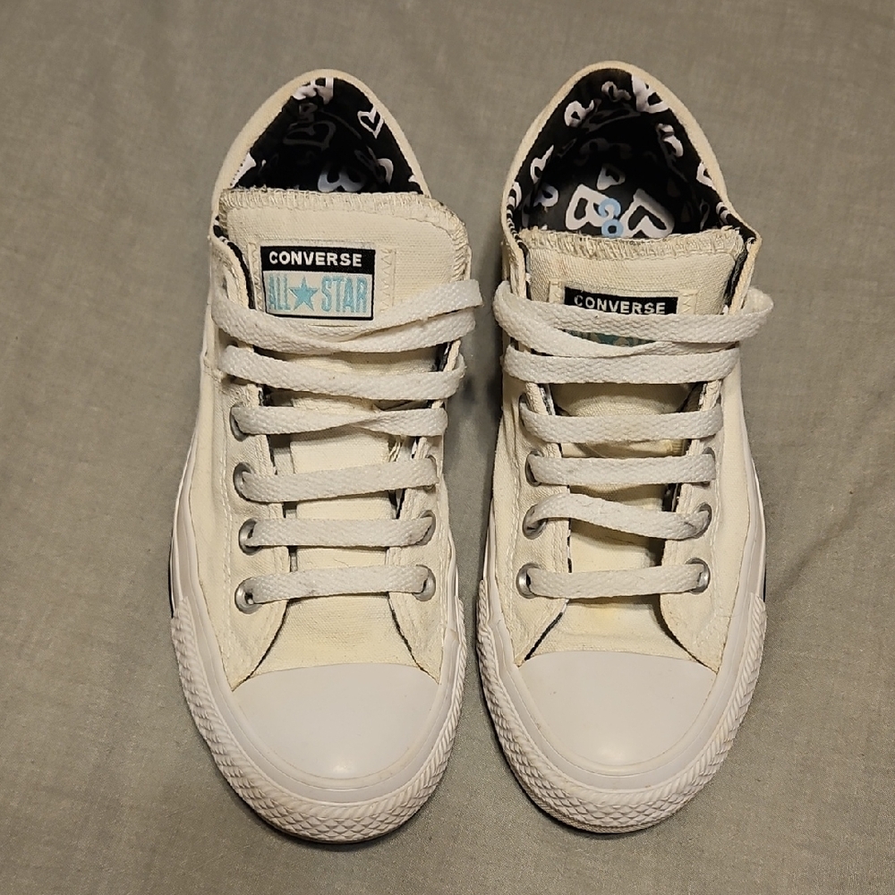 Converse Cream High-Tops with Black Accents